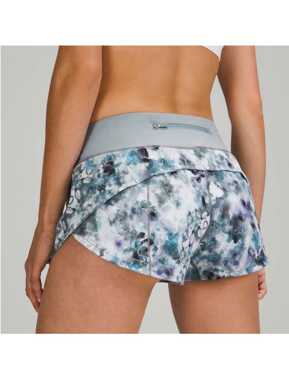 lululemon athletica Women's Printed Athletic Shorts in Teal Gray White